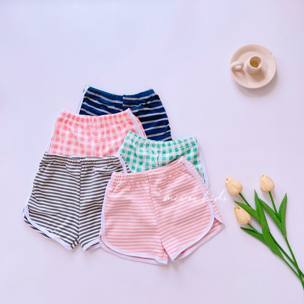 [Bé 7-19kg] Bộ ngắn tay cổ viền bèo quần sọc dệt Bozip mềm mịn xinh xắn cho bé gái