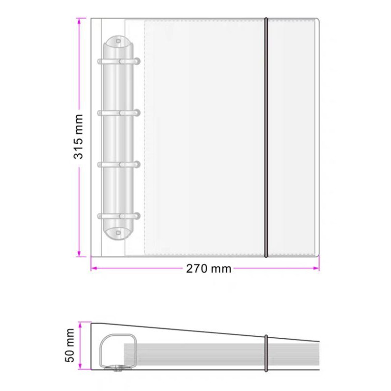 BINDER CÒNG CHỮ D - Bìa nhựa cứng đựng card, postcard,...