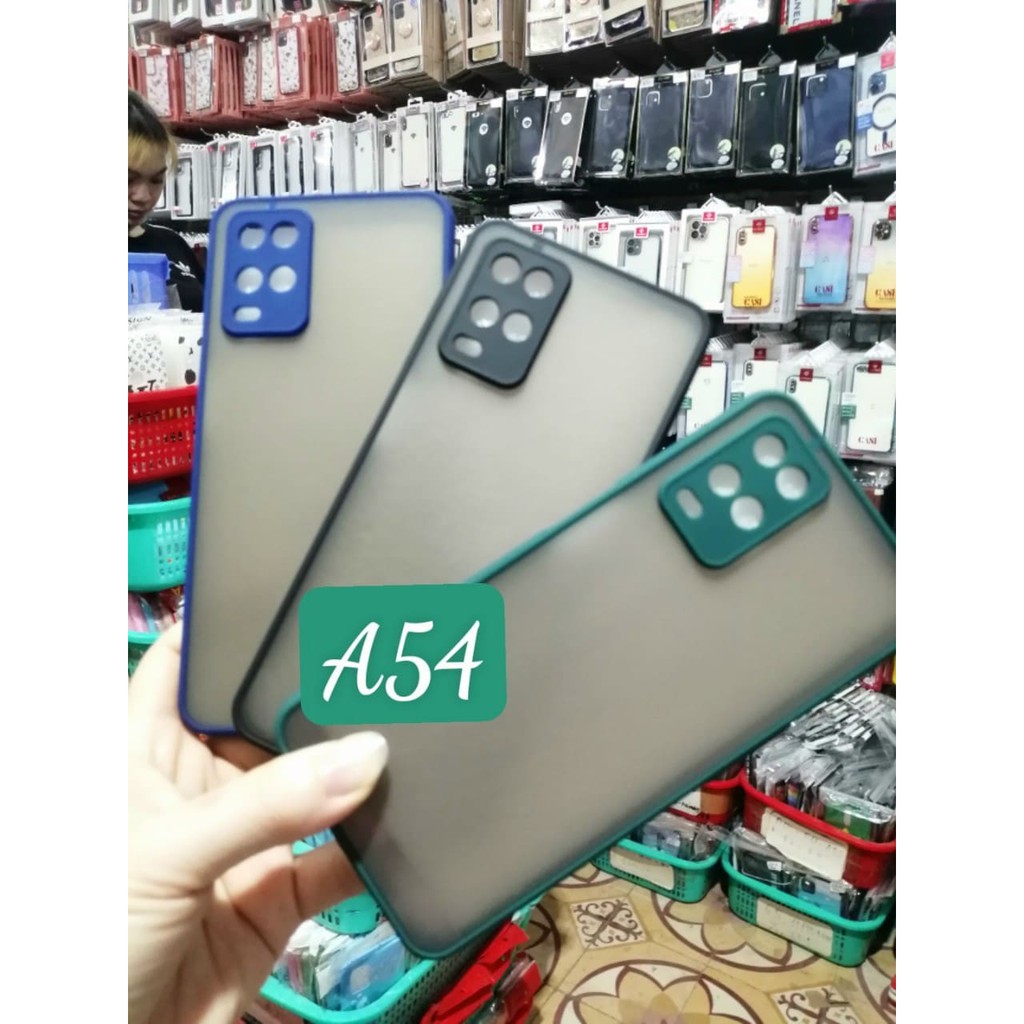 Oppo A54  - Ốp lưng nhám viền màu, bảo vệ camera tối đa