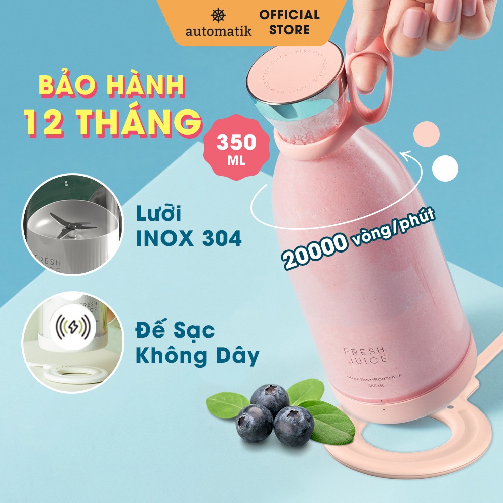 Máy Xay Sinh Tố Cầm Tay Mini Đa Năng Tiện Lợi Ép Trái Cây Say Hoa Quả Quà Tặng Sinh Nhật Mẹ Bạn Trai Bạn Gái - Automatik