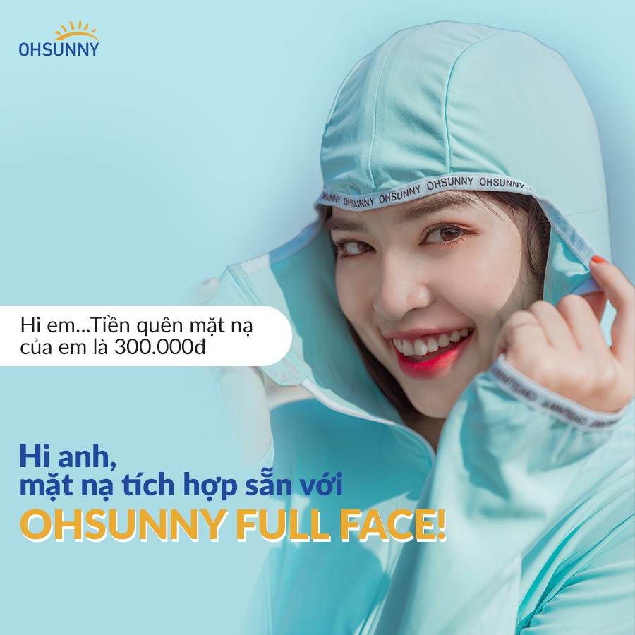 Áo Chống Nắng Nữ OHSUNNY Full Face UPF50+++ 19SSF039