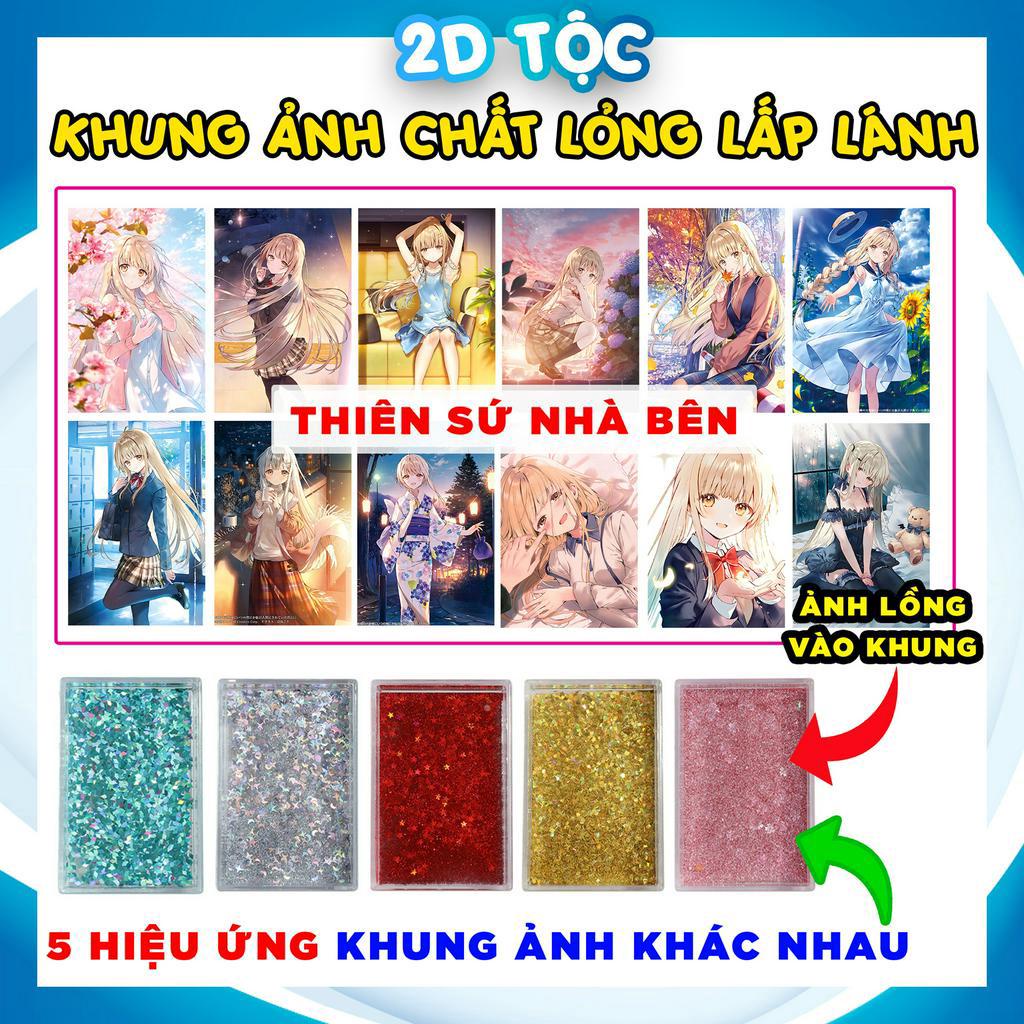 Khung ảnh chất lỏng để bàn hiệu ứng kim tuyến lấp lánh nhiều màu khác nhau Anime Manga Light Novel Thiên sứ nhà bên (1)