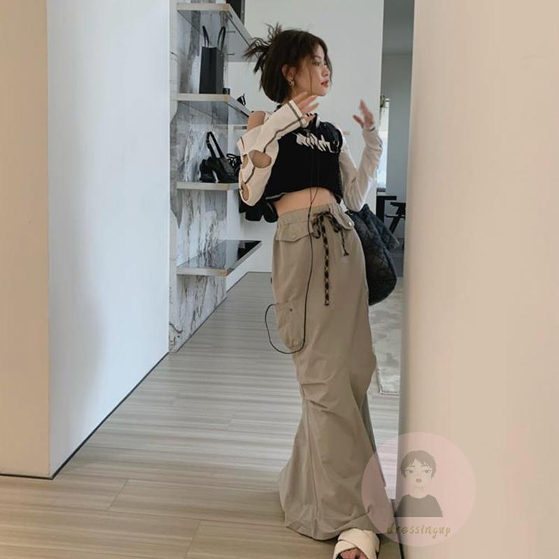 Áo Thun Tay Dài Cổ Thuyền Màu Sắc Tương Phản Size S / M / L