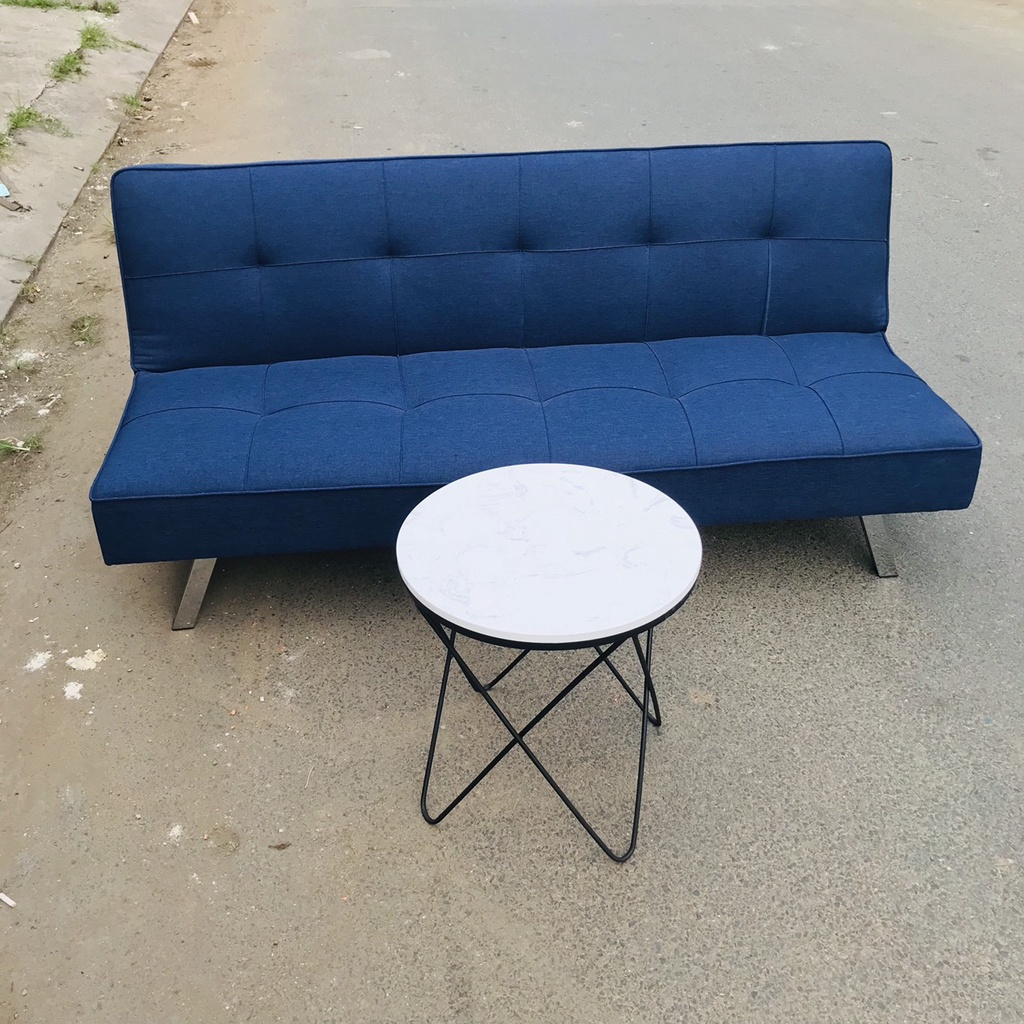 Bàn trà sofa ngôi sao mẫu tròn 45cm tròn, cao 45cm, mặt đá nhân tạo vân mây, mẫu mới siêu hot.