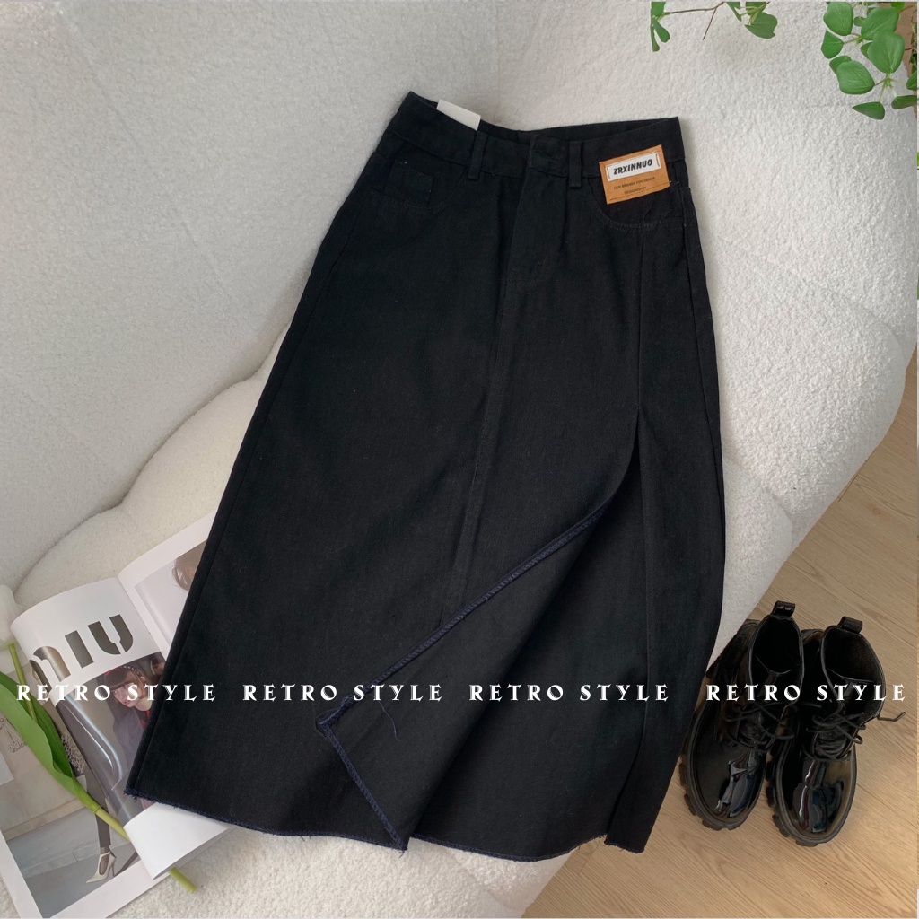 Chân Váy Bò Xẻ Mác Túi CvJeanXe/P0AK2