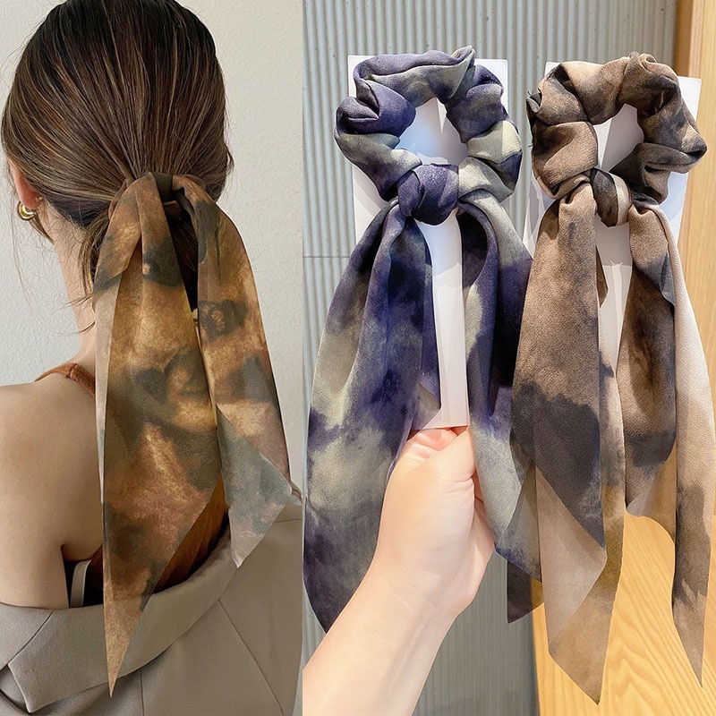 ✨✨Dây Cột Tóc Chiffon Màu Gradient Phối Dây Ruy Băng Dễ Thương