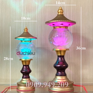 Đèn thờ cúng pha lê cao cấp dạng tháp – Đức Hiếu Shop