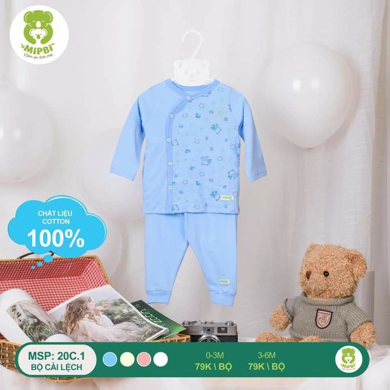 bộ sơ sinh mipbi cotton mềm