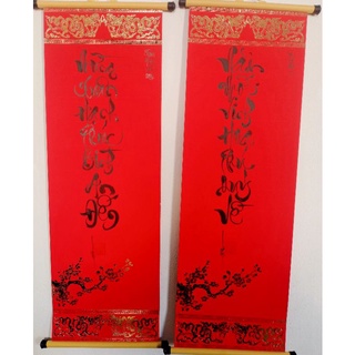CÂU ĐỐI ĐỎ TẾT ,XUÂN 27×79cm ,30×158cm (VIẾT THEO YÊU CẦU HOẶC NHƯ HÌNH)