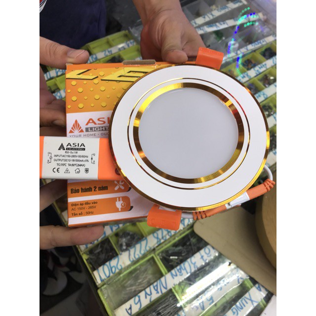 QH-Đèn âm trần 5w 3 mầu ASIA phi 76