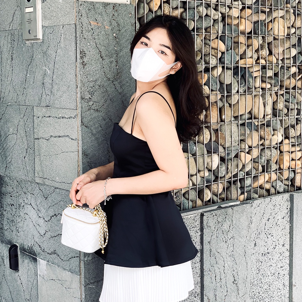 Áo hai dây QUEEN dáng xòe, chất tafta siêu hack dáng, 2 màu cơ bản - KAYLIN TOP QT001