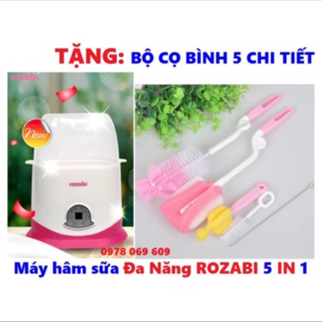 Máy hâm sữa tiệt trùng 2 bình sữa rozabi