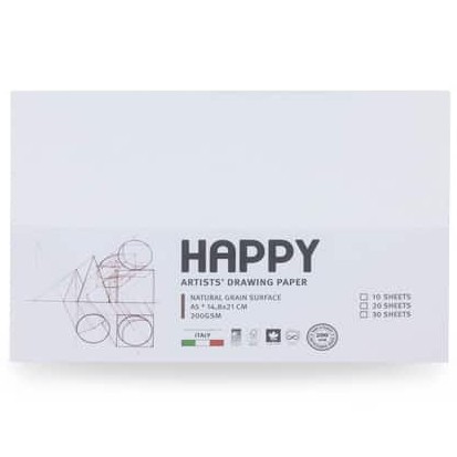 Tập Giấy Lẻ Vẽ Chì, màu bột gouache HAPPY 160/200GSM | A6 300GSM