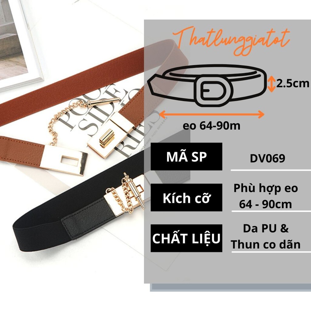 Đai váy thun mặt khóa chốt, phối đầm bản 2.5cm DV069 - Thắt Lưng Giá Tốt