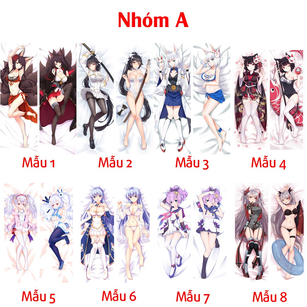 {48 mẫu Dakimakura} Vỏ Gối ôm Anime game Azur Lane siêu to dài 1,5m x 50cm hàng có sẵn đặt theo yêu cầu