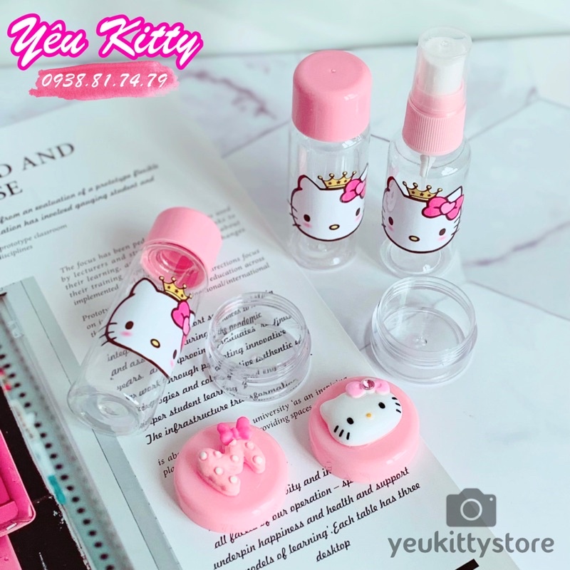 BỘ BÌNH CHIẾT MỸ PHẨM DU LỊCH HELLO KITTY