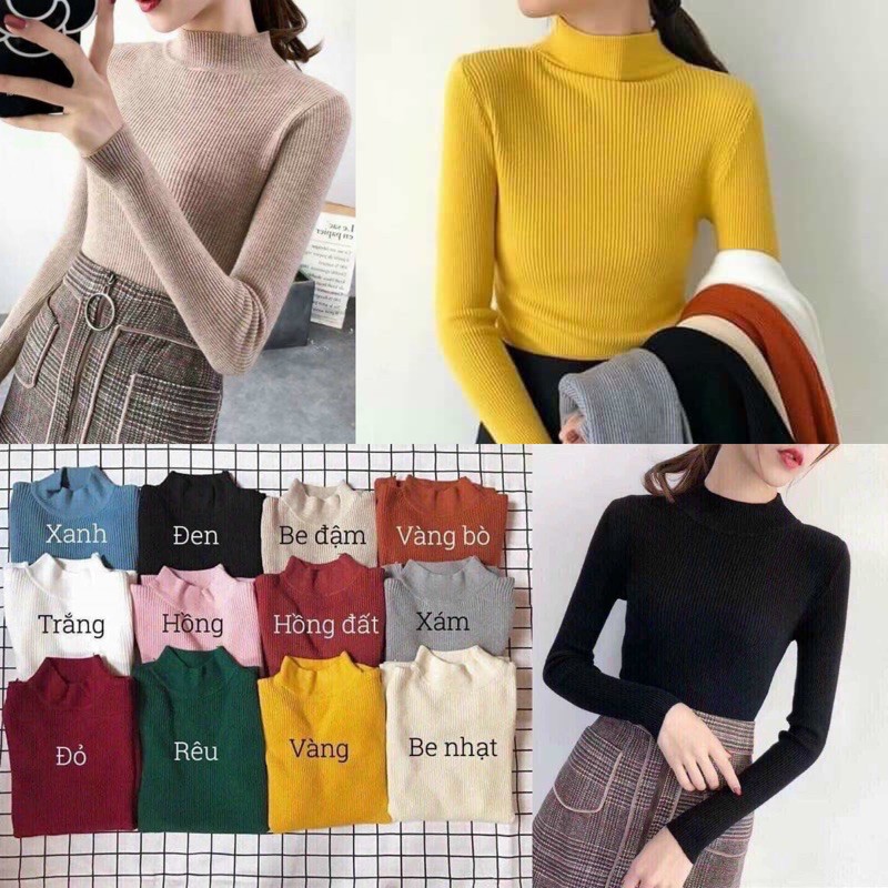 Áo len tăm- áo len 3p, áo len tăm dài tay hàng quảng châu sẵn hàng tại shop ( hàng chuẩn 100%)