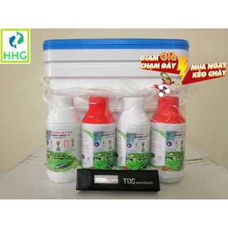 COMBO 2 THÙNG TRỒNG RAU + 2 CẶP DUNG DỊCH THỦY CANH HYDROUMAT V + 1 BÚT ĐO NỒNG ĐỘ TDS - 3 METER -HOLD-