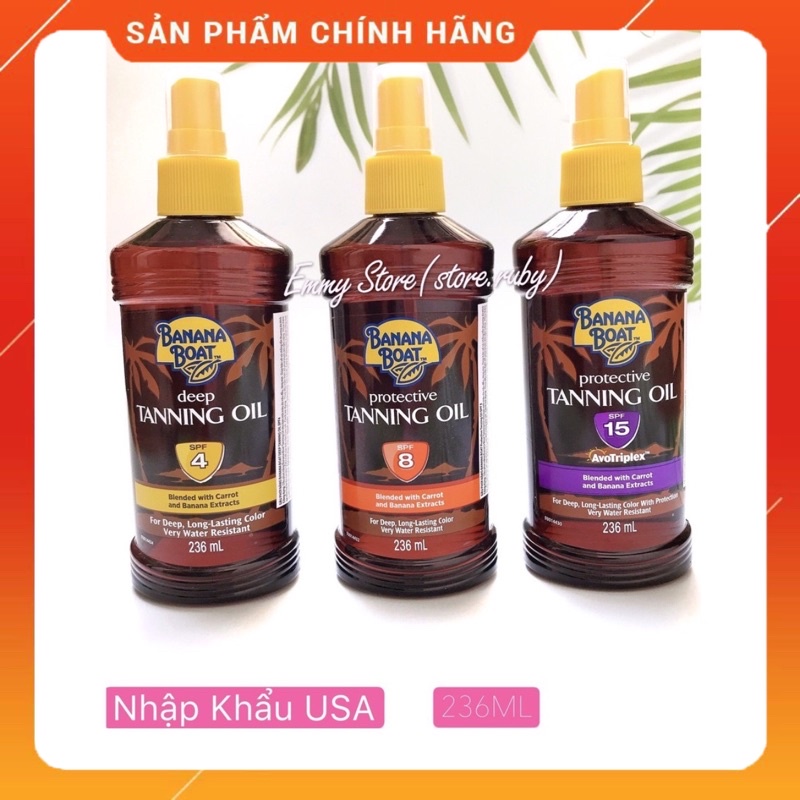 [Nhập Khẩu USA] Dầu phơi nắng Banana Boat Tanning Oil SPF4-SPF8-SPF15 (236ml) | BigBuy360 - bigbuy360.vn