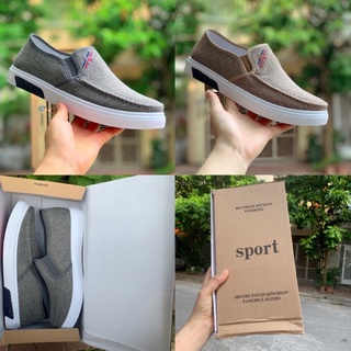 Giày lười vải nam thời trang hot 2022 Mã M1- Màu Đen, Ghi, Xám vàng