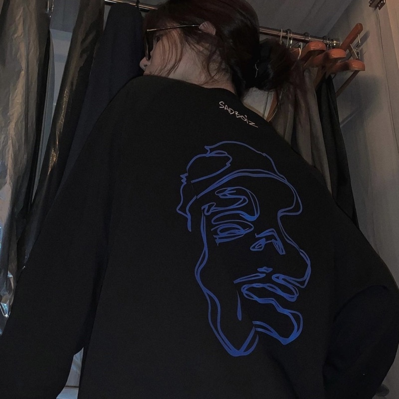 Áo sweater unisex  𝑭𝑹𝑬𝑬𝑺𝑯𝑰𝑷  Áo sweater dài tay dáng rộng thun cotton dưới 75kg TABI STORE - Sadboiz sad Story dài tay