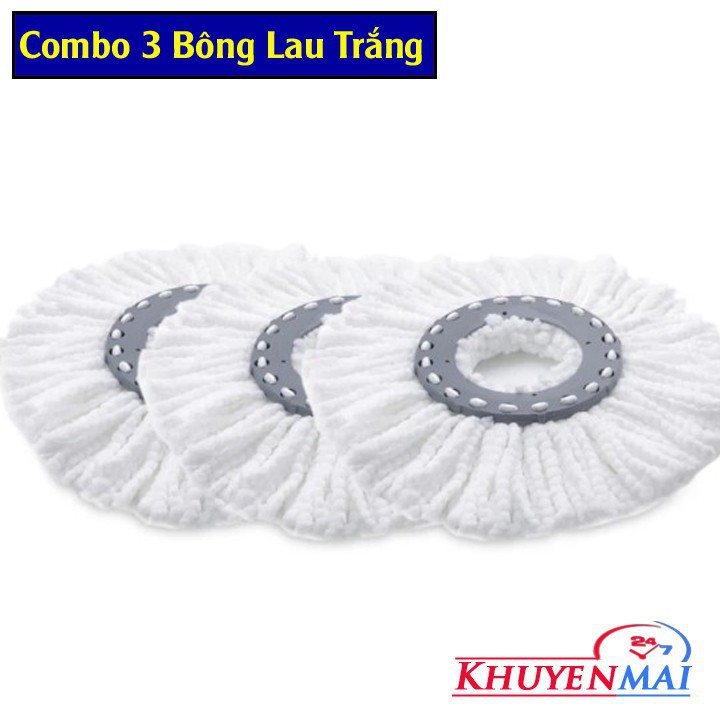 Combo 2 bông chổi lau nhà, bông lau tròn xoay 360 độ Thái Lan( Giao màu ngẫu nhiên)