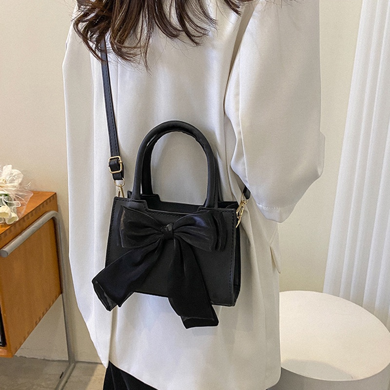 Túi đeo vai IELGY hình vuông cỡ nhỏ thắt nơ thời trang cho nữ