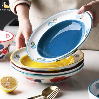 Đĩa Gốm Đựng Thức Ăn BANFANG Vẽ Thủ Công Phong Cách Phương Tây Cho Gia Đình