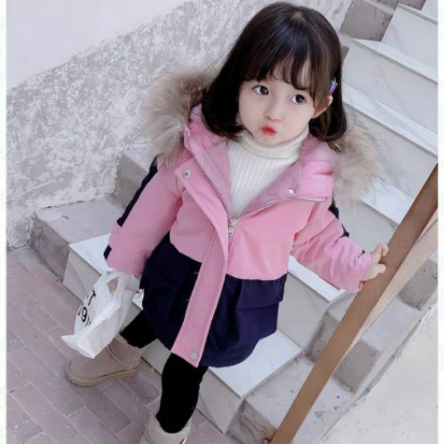 Áo kaki lót lông mềm ấm lên dáng cực yêu cho bé