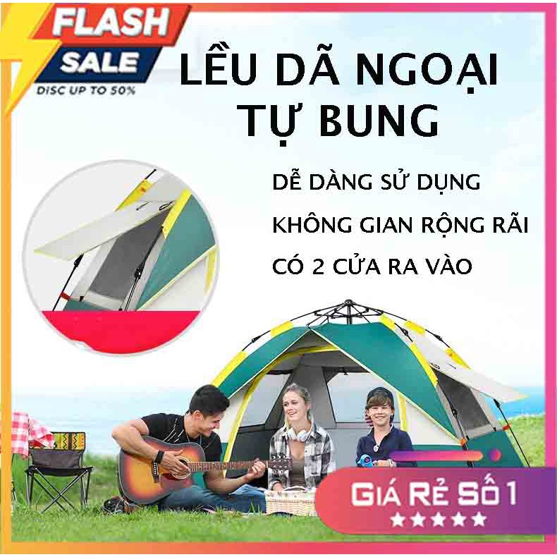 Lều cắm trại, picnic tự bung dành cho 3-6 người T3 - chống thấm nước, dễ dàng gập mở, đóng gói nhỏ gọn