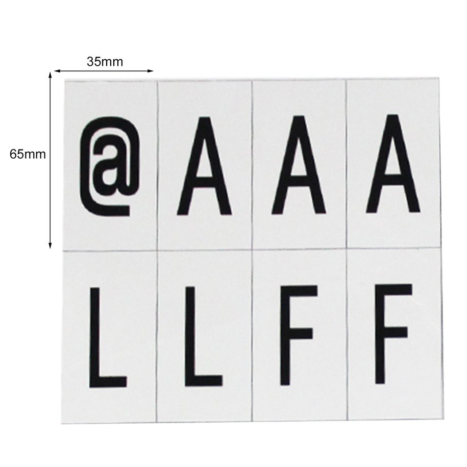 Thẻ in chữ cái và số/ icon dùng để trang trí nội thất dành cho bảng đèn Led