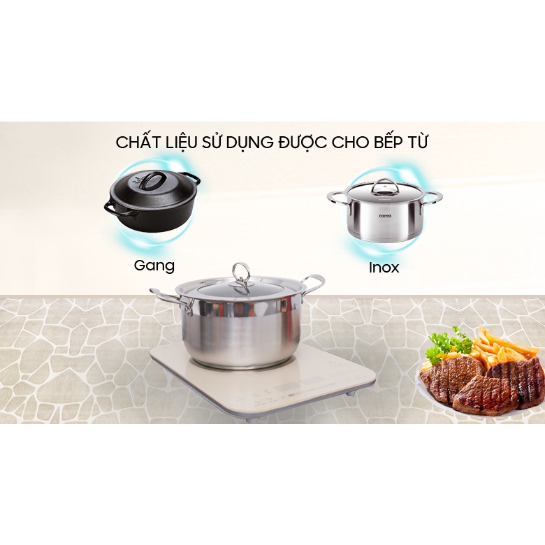 Bếp từ Midea MI-T2117DA 2100W mặt cảm ứng chịu lực tốt