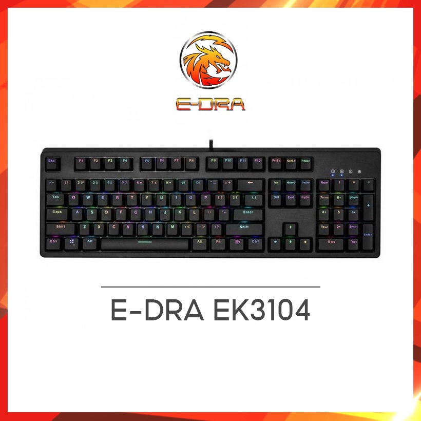 Bàn phím cơ E-Dra EK3104 Rainbow, EK3104 RGB (Huano Switch Bản 2021) - Bảo hành 24 tháng chính hãng