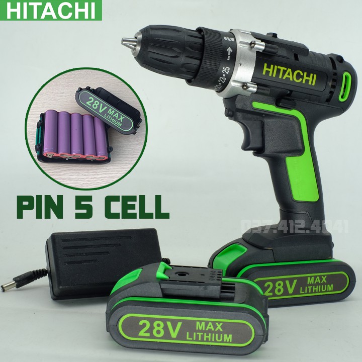 [TẶNG MŨI KHOAN + MŨI BẮT VÍT] MÁY KHOAN BẮT VÍT HITACHI 28v - MÁY KHOAN DÙNG PIN HITACHI 28V