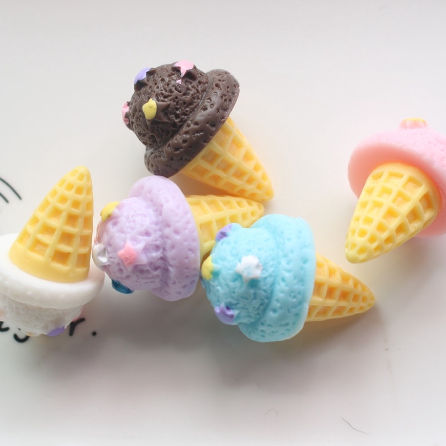 Set 5 Dây Buộc Tóc Hình Que Kem 3D Dễ Thương