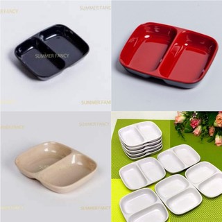 10 chén tương 2 ngăn 9.0 x 7.3 x 1.5 cm sốt mù tạt đen, kem, nước mắm - small bowl SF-C101