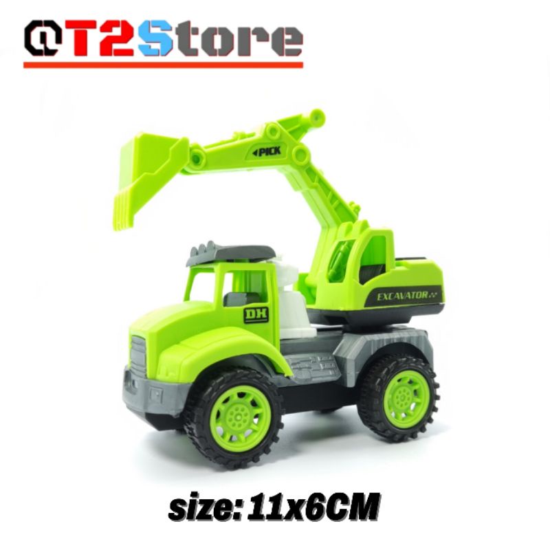 Xe ô tô đồ chơi, Túi 4 xe công trình nhiều màu sắc đẩy đà