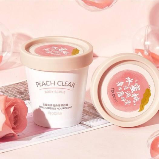 [200ML] Kem Tẩy Da Chết Body Đào Peach Clear - Kem Tẩy Tế Bào Chết Cơ Thể Toàn Thân Hương Đào Cho Da Mềm Mịn Thơm Tho