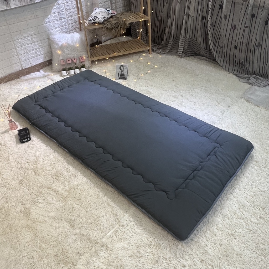 Đệm nằm cho bé đi học, nệm topper văn phòng, đi du lịch gấp gọn có túi sách tiện lợi kích thước 90x1m90