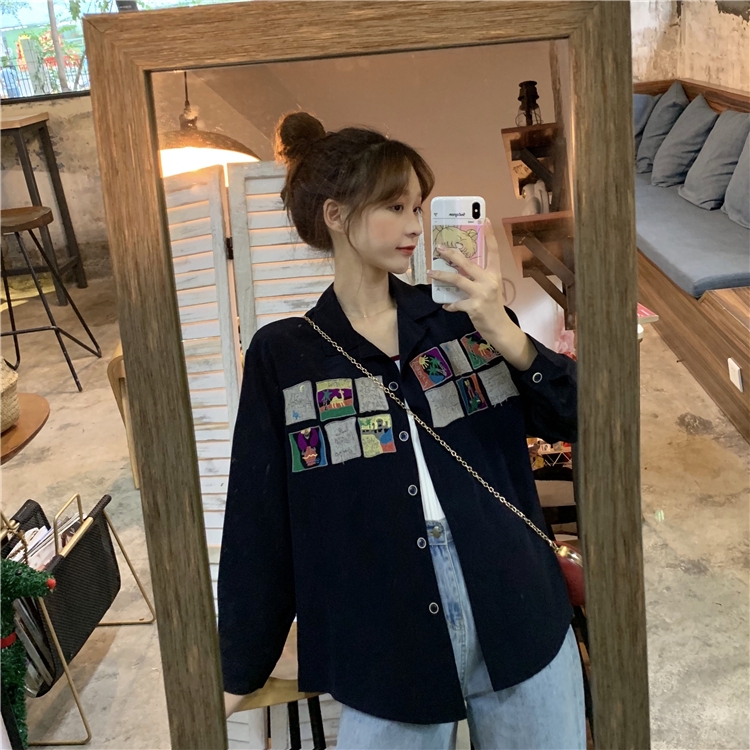 Áo sơ mi nữ SUXI cổ polo thêu hoa thời trang