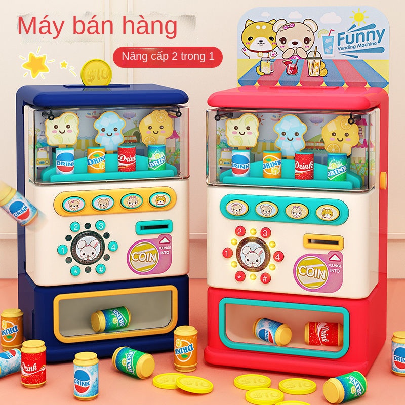 ✢☈۩Đồ uống dành cho trẻ em Máy bán hàng tự động Máy bán đồ chơi trẻ em trai và gái 6 tuổi hoạt động bằng đồng xu kẹo pla