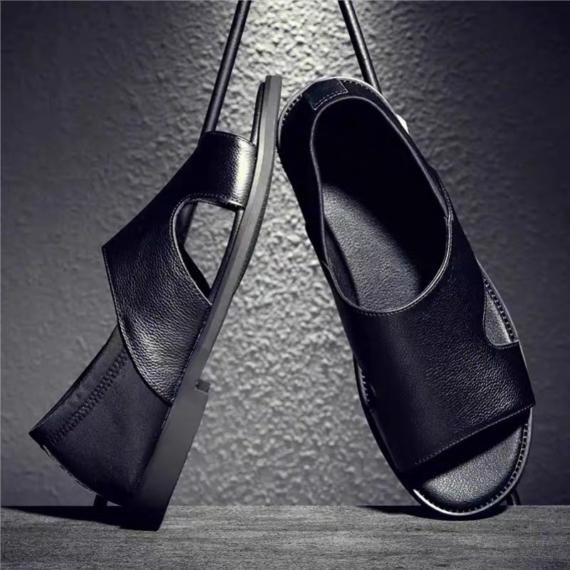 Dép Sandal Nam mùa hè, Dép quai hậu nam màu đen cao cấp
