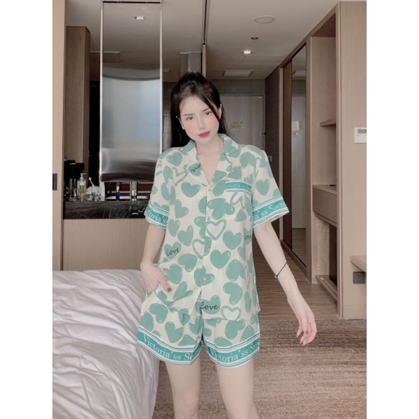 Bộ pijama mặc nhà lụa mango, bộ ngủ nữ