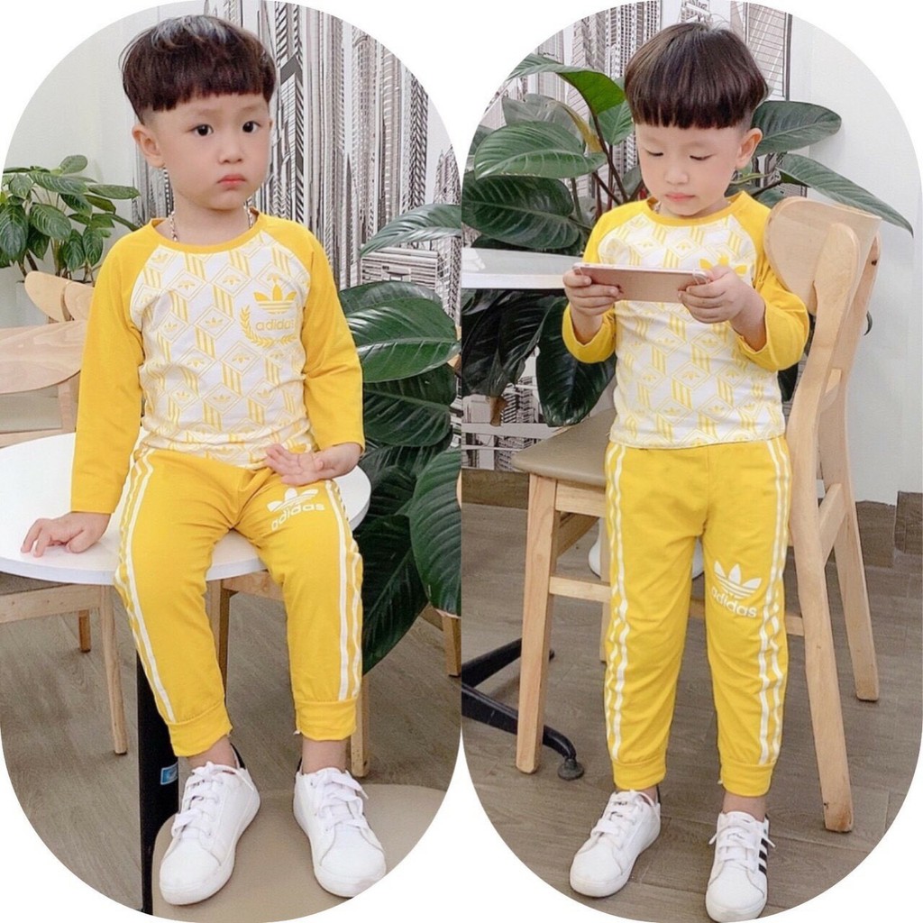 Đồ Bộ dài tay mặc điều hòa và mùa mưa họa tiết ôm body bé trai bé gái 8-18kg