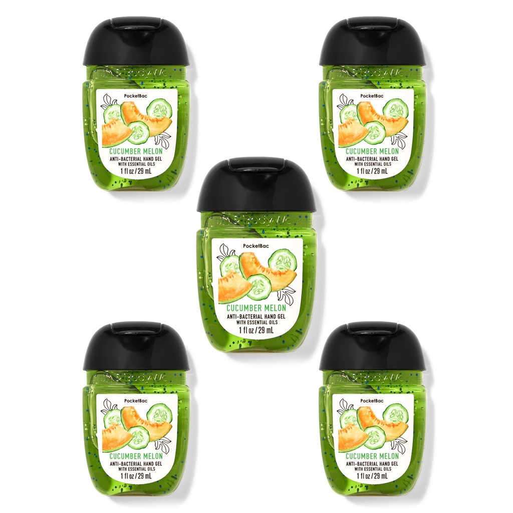 Gel rửa tay khô Bath &amp; Body Works Hand Sanitizer PocketBac Cleansing Gel Cucumber Melon 29ml (Mỹ)