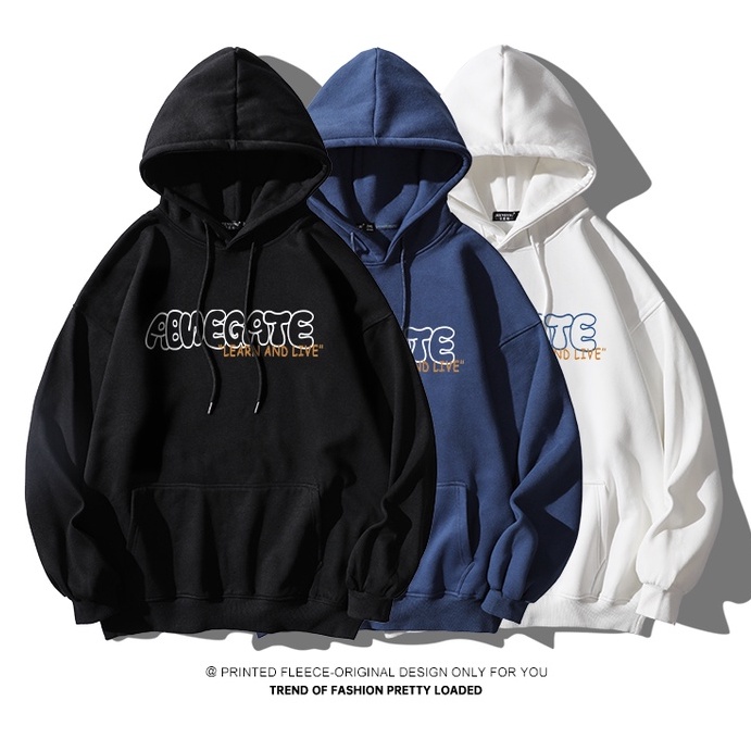 Áo Hoodie Mũ Trùm Đầu Phối Họa Tiết Chữ ABNEGATE Phong Cách, Nỉ Ngoại 2 Lớp Trẻ Trung Năng Động Hợp Mọi Lứa Tuổi
