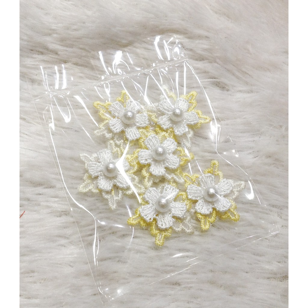 Bông thêu sẵn đính cườm trai hoa kiểu dễ thương gắn áo kết trang phục đầm dài