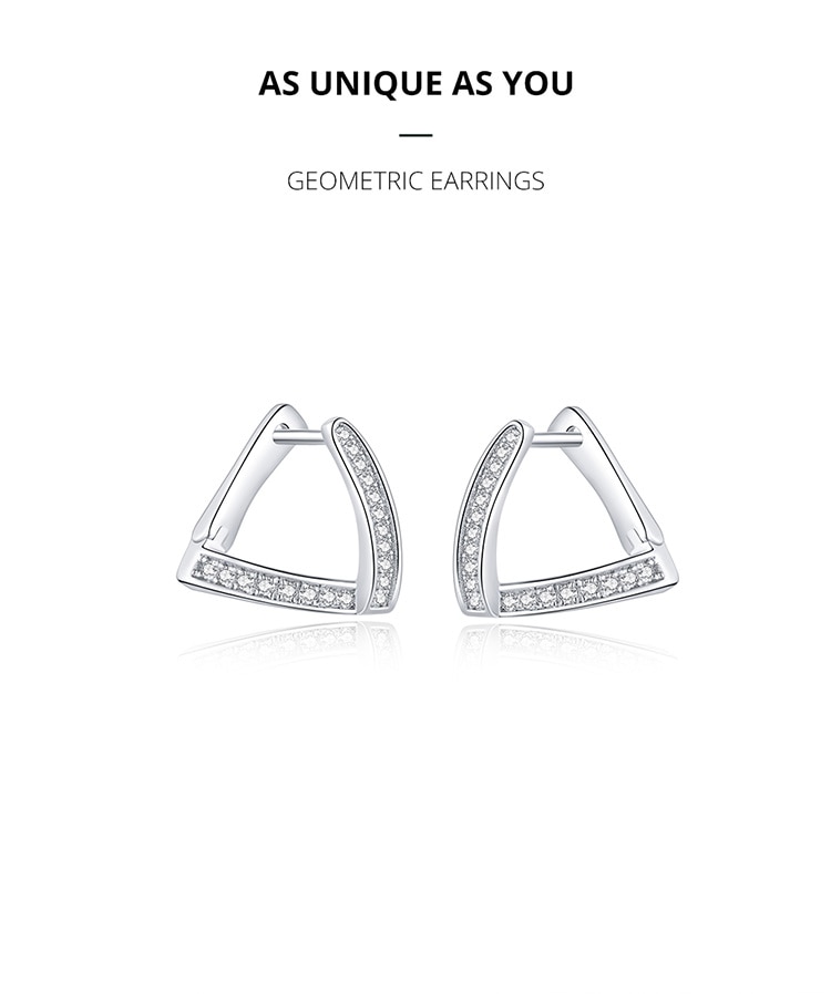 BAMOER Bông Tai Hình Học Bằng Bạc Thật Không Gây Dị Ứng SCE975 Thời Trang Cho Nữ