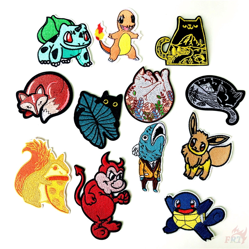 ☸ Sticker Ủi Thêu Hình Mèo Hoạt Hình Dễ Thương ☸ 1 Miếng Dán Ủi Lên Quần Áo Thêu Hoạ Tiết Diy