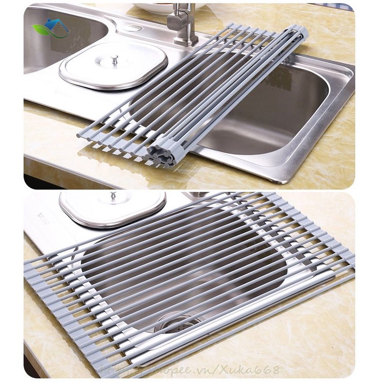 Khay Inox 304 Gác Bồn Rửa Bát - Kệ Gác Chậu Rửa Chén Đa Năng